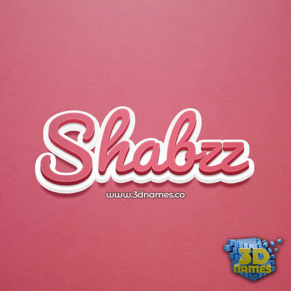 shabzz in Red Scribble style - 3D name wallpaper