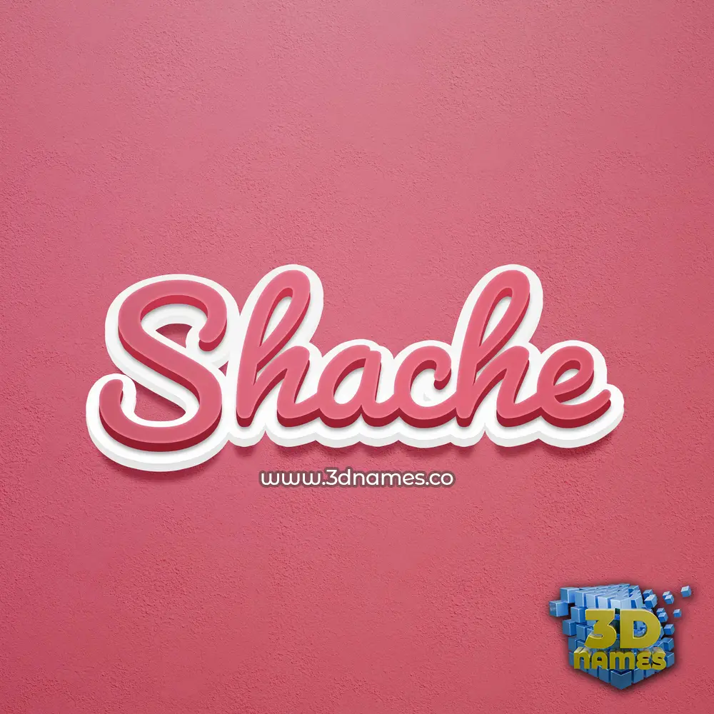 shache in Red Scribble style - 3D name wallpaper
