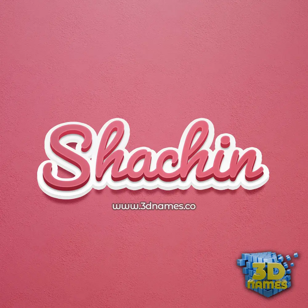 shachin in Red Scribble style - 3D name wallpaper