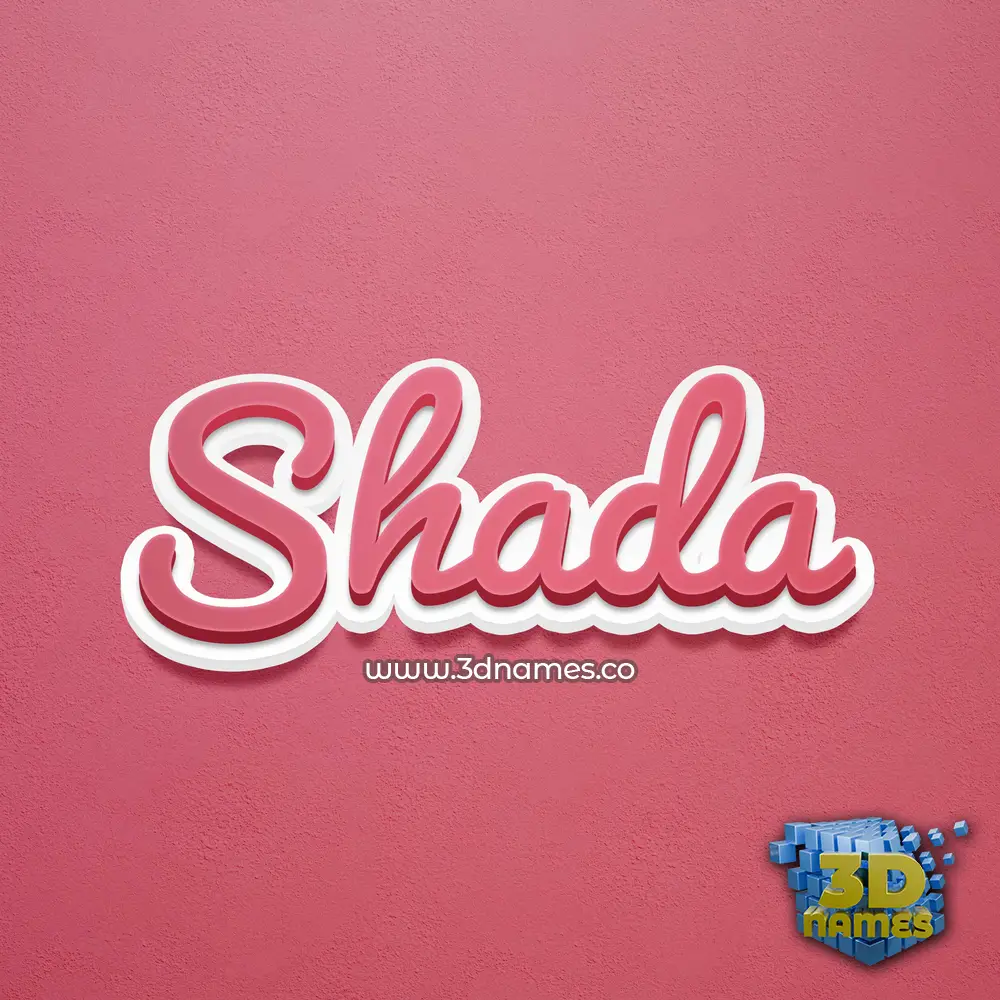 shada in Red Scribble style - 3D name wallpaper