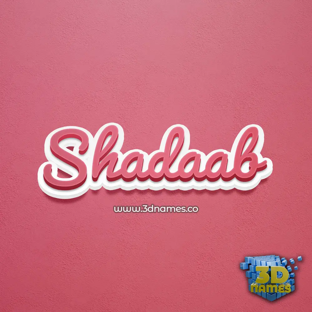 shadaab in Red Scribble style - 3D name wallpaper