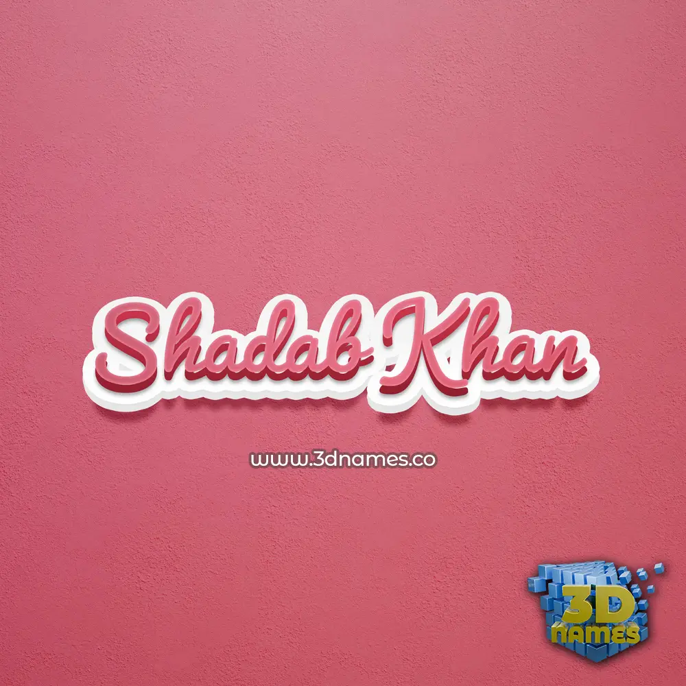 shadab khan in Red Scribble style - 3D name wallpaper
