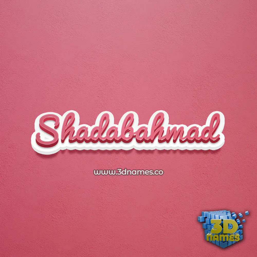shadabahmad in Red Scribble style - 3D name wallpaper