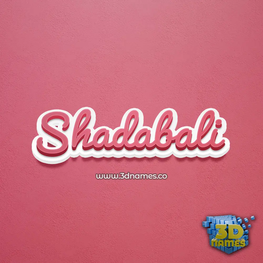 shadabali in Red Scribble style - 3D name wallpaper