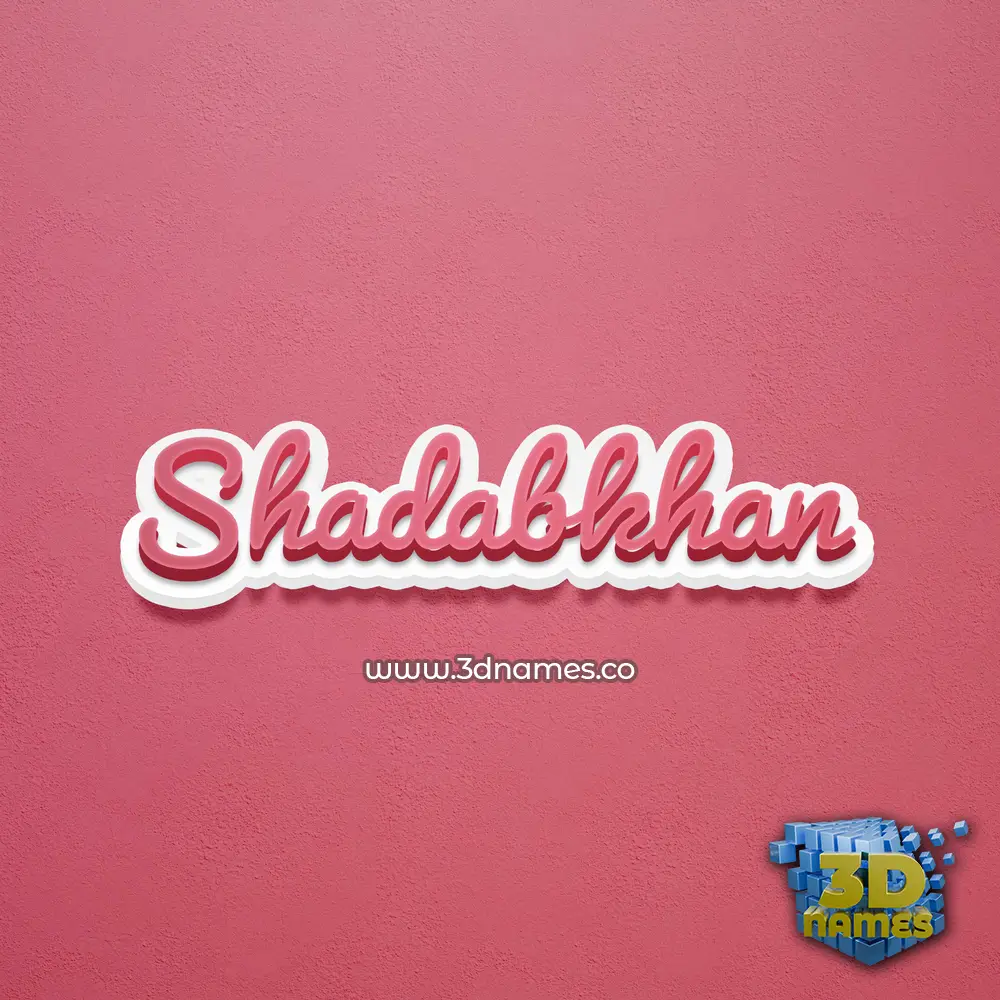 shadabkhan in Red Scribble style - 3D name wallpaper