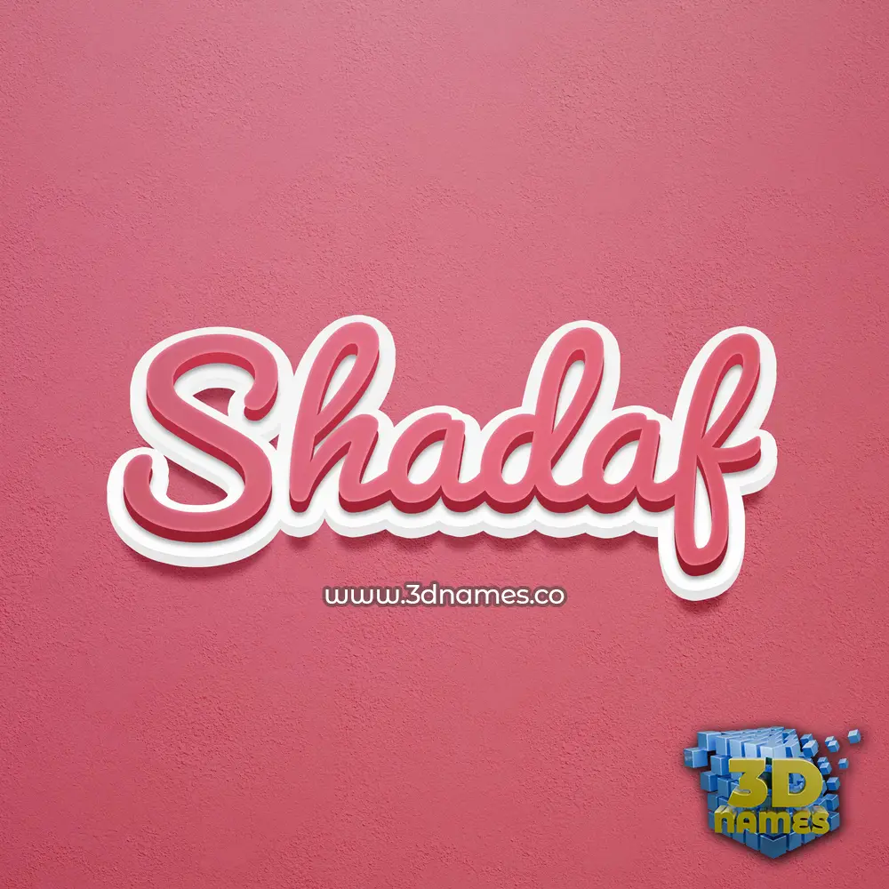 shadaf in Red Scribble style - 3D name wallpaper