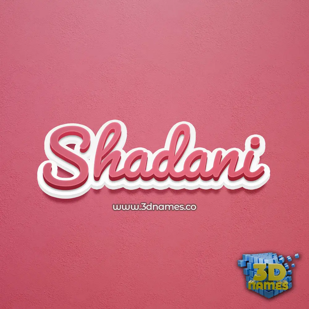 shadani in Red Scribble style - 3D name wallpaper