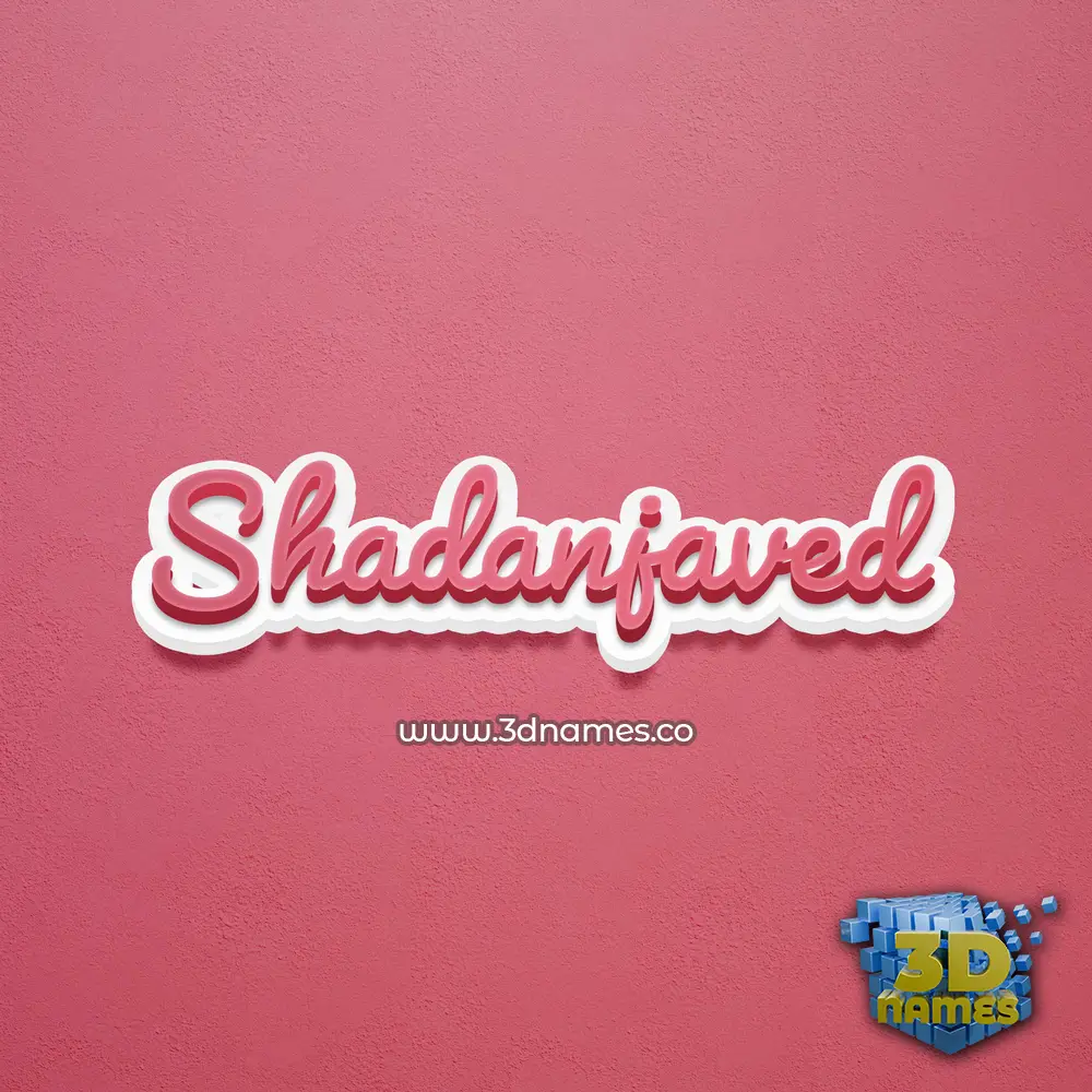 shadanjaved in Red Scribble style - 3D name wallpaper