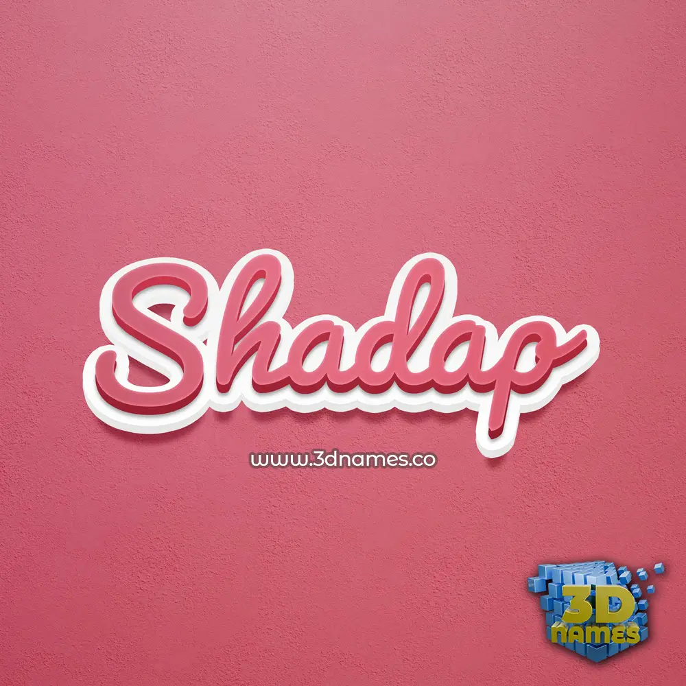 shadap in Red Scribble style - 3D name wallpaper