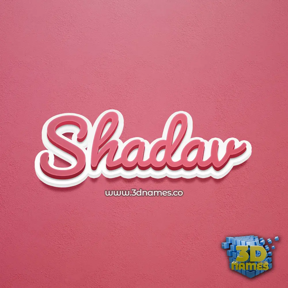 shadav in Red Scribble style - 3D name wallpaper