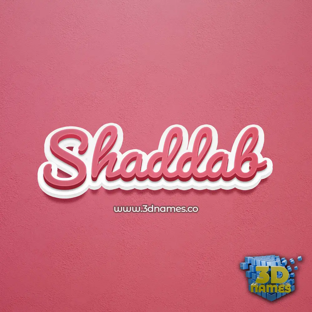 shaddab in Red Scribble style - 3D name wallpaper