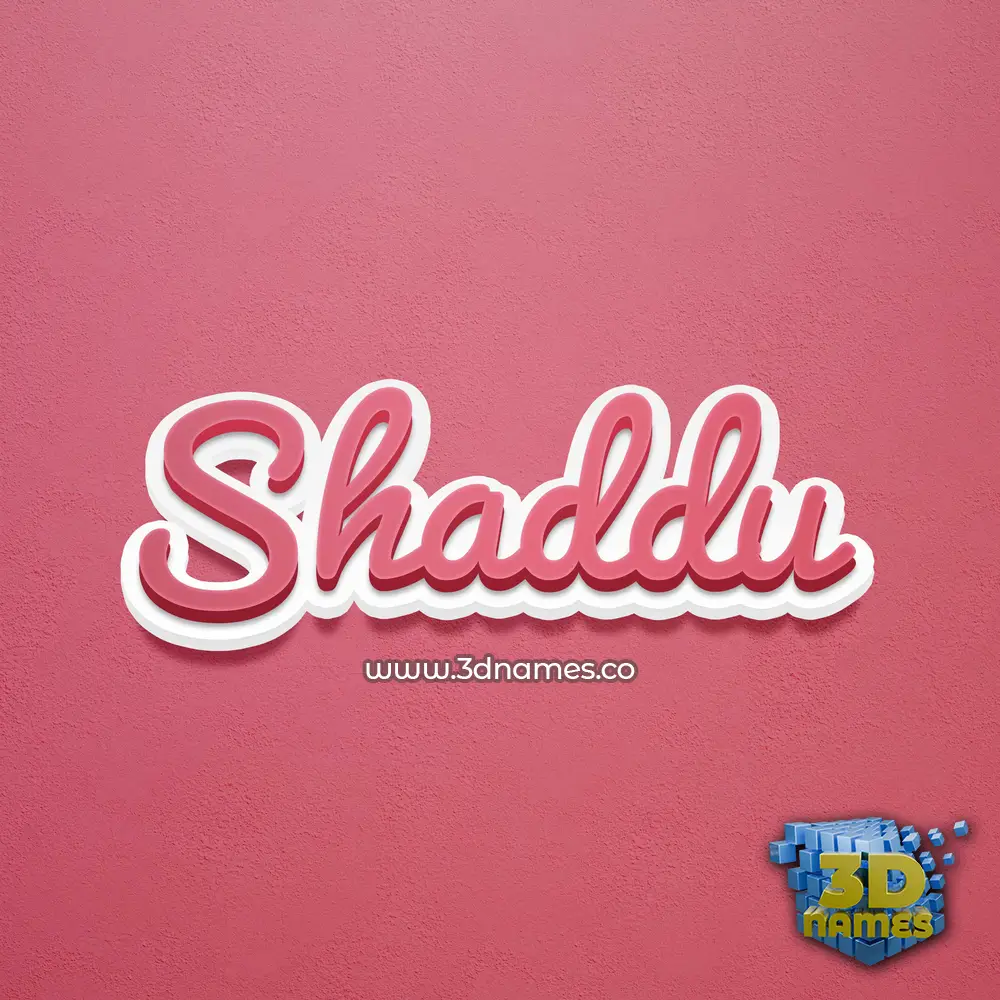 shaddu in Red Scribble style - 3D name wallpaper