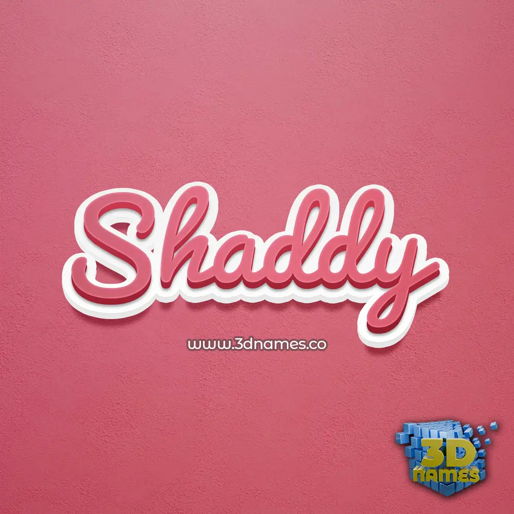 shaddy in Red Scribble style - 3D name wallpaper