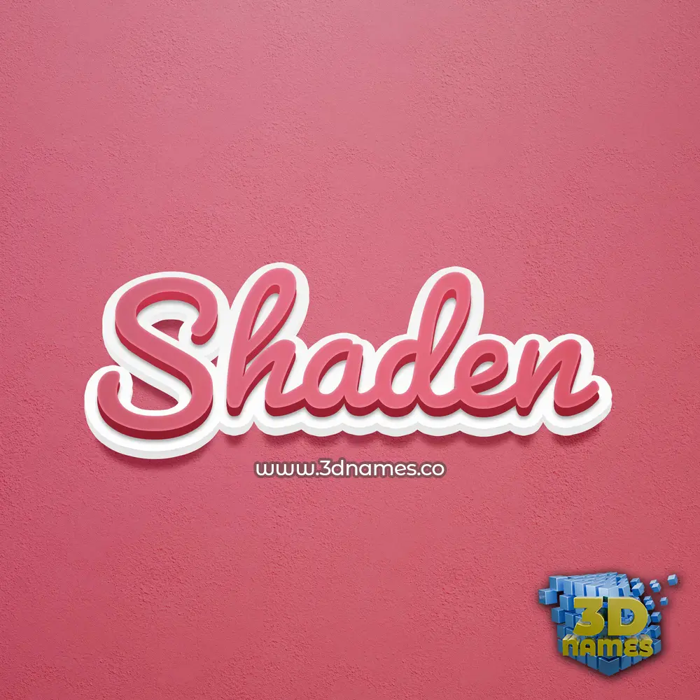 shaden in Red Scribble style - 3D name wallpaper