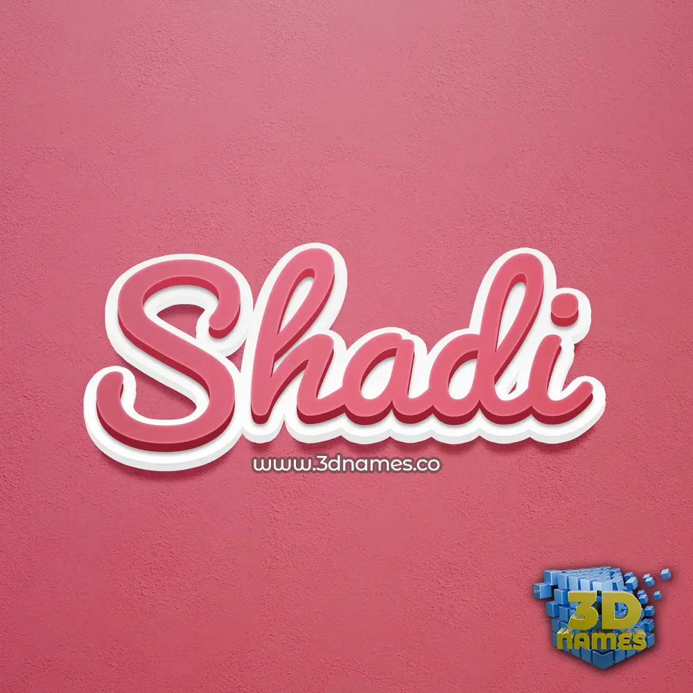shadi in Red Scribble style - 3D name wallpaper