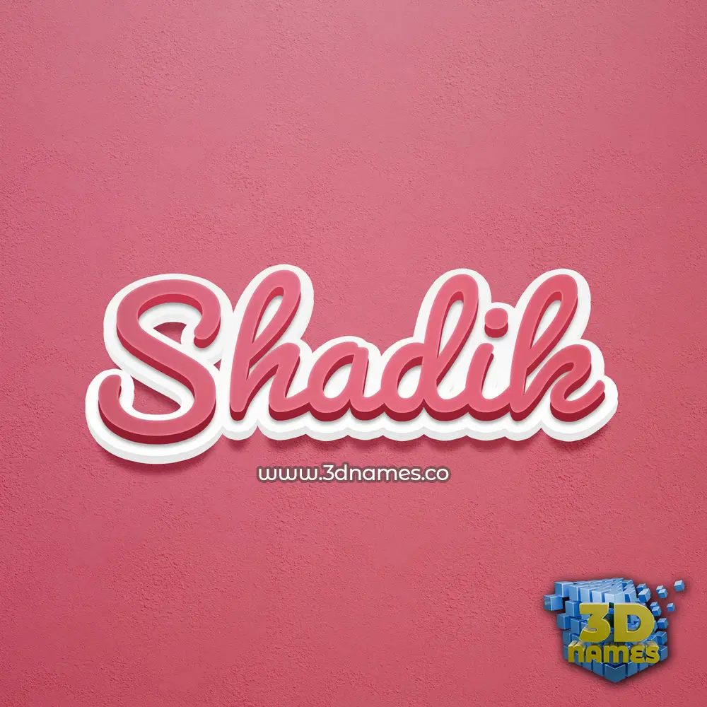 shadik in Red Scribble style - 3D name wallpaper