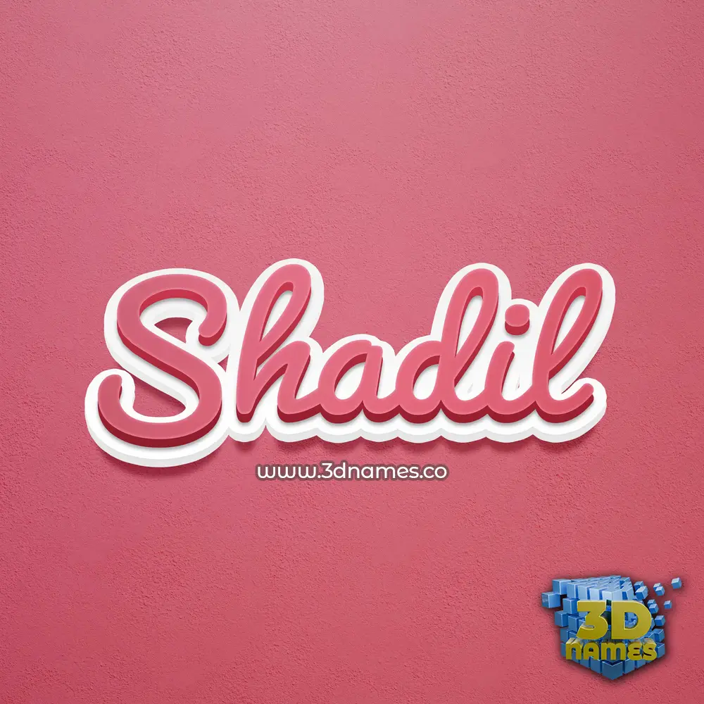 shadil in Red Scribble style - 3D name wallpaper