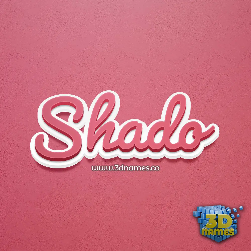 shado in Red Scribble style - 3D name wallpaper