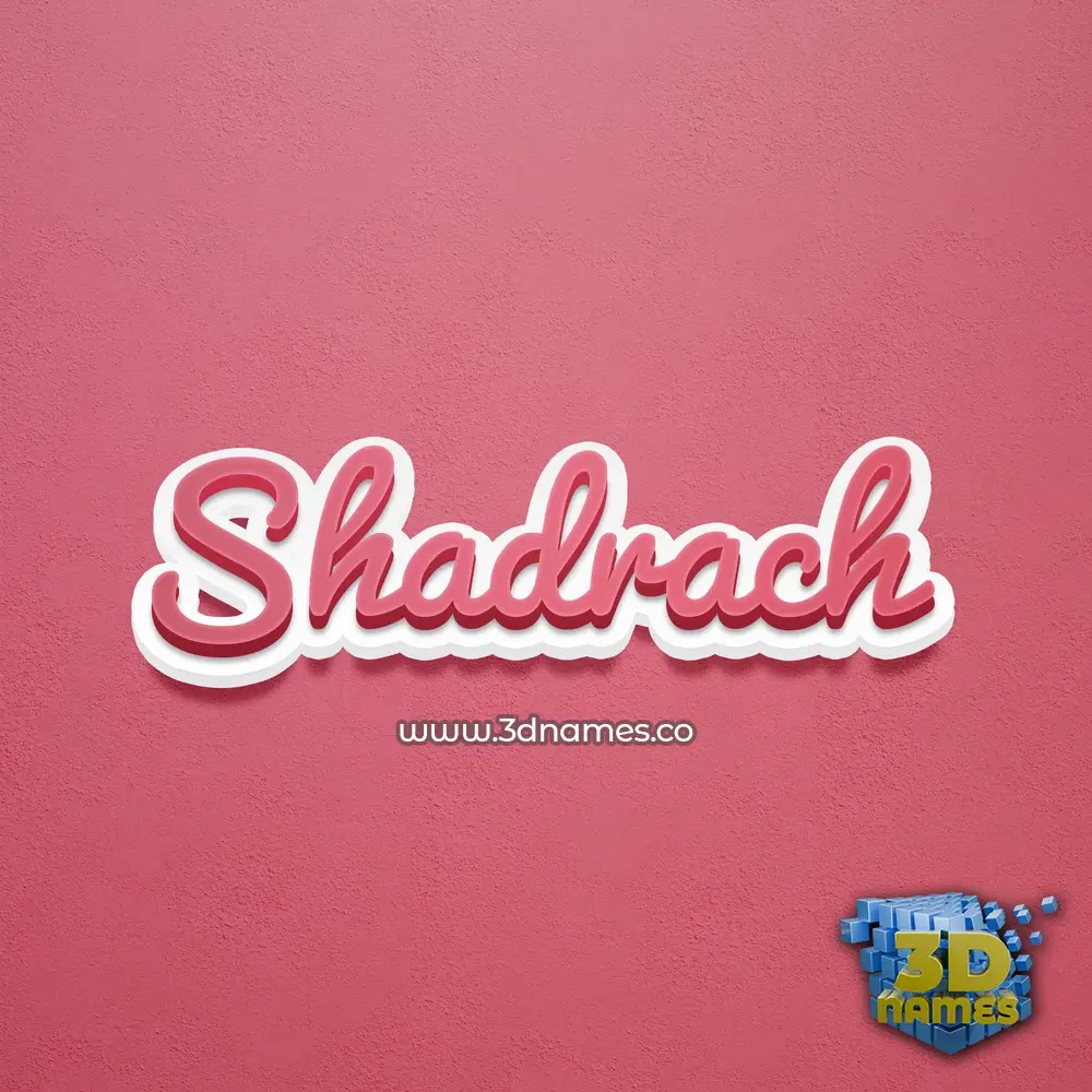 shadrach in Red Scribble style - 3D name wallpaper