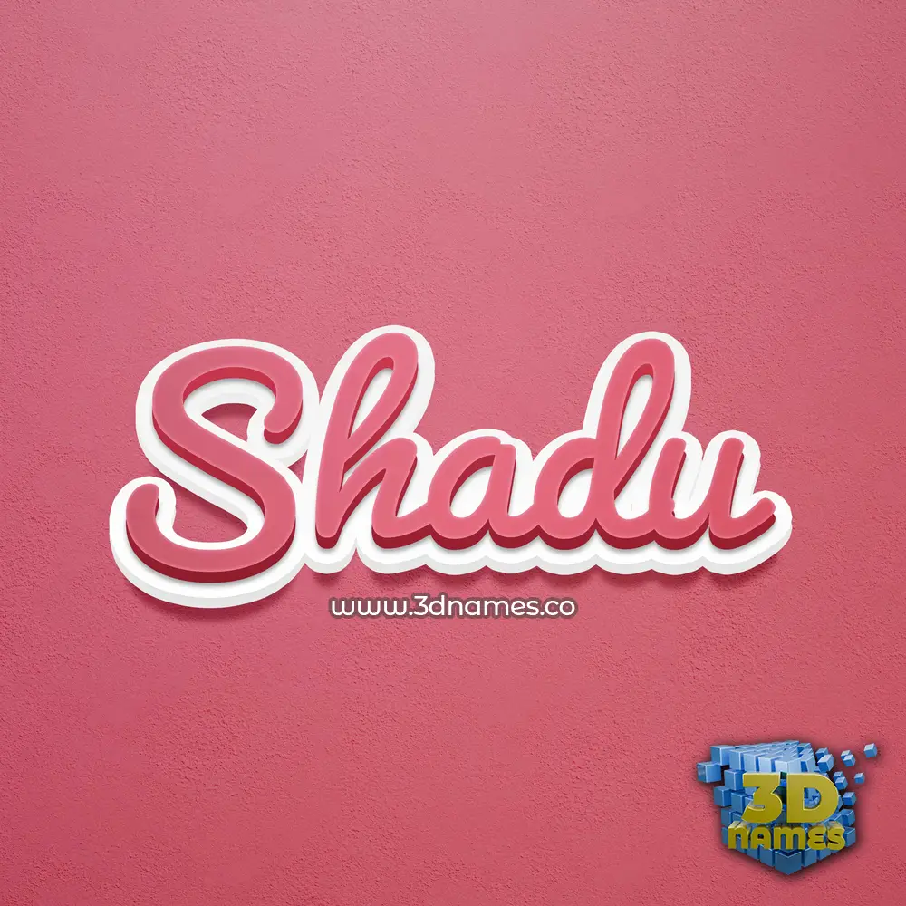 shadu in Red Scribble style - 3D name wallpaper