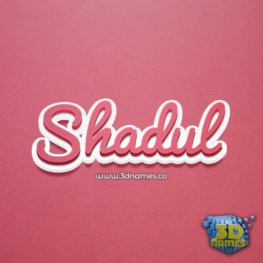 shadul in Red Scribble style - 3D name wallpaper