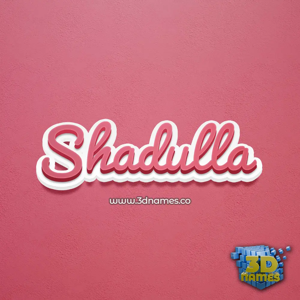 shadulla in Red Scribble style - 3D name wallpaper