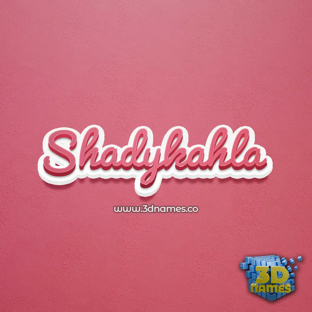 shadykahla in Red Scribble style - 3D name wallpaper