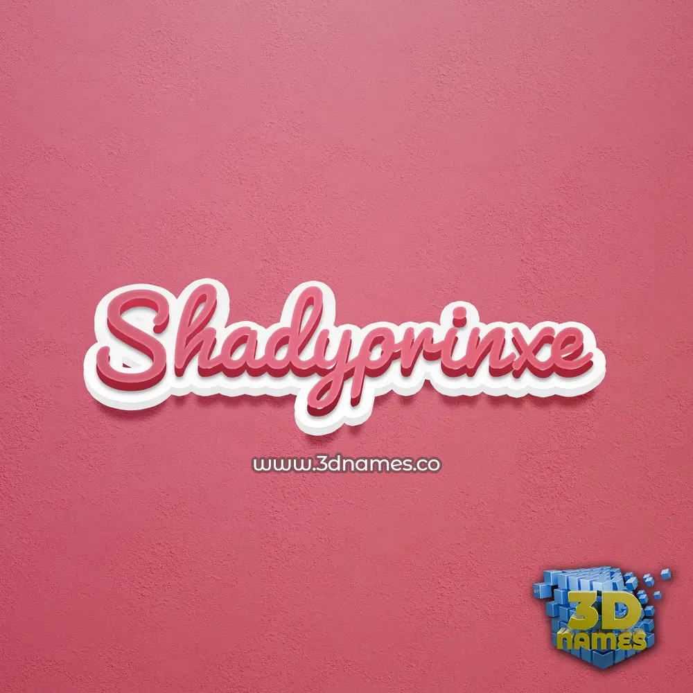 shadyprinxe in Red Scribble style - 3D name wallpaper