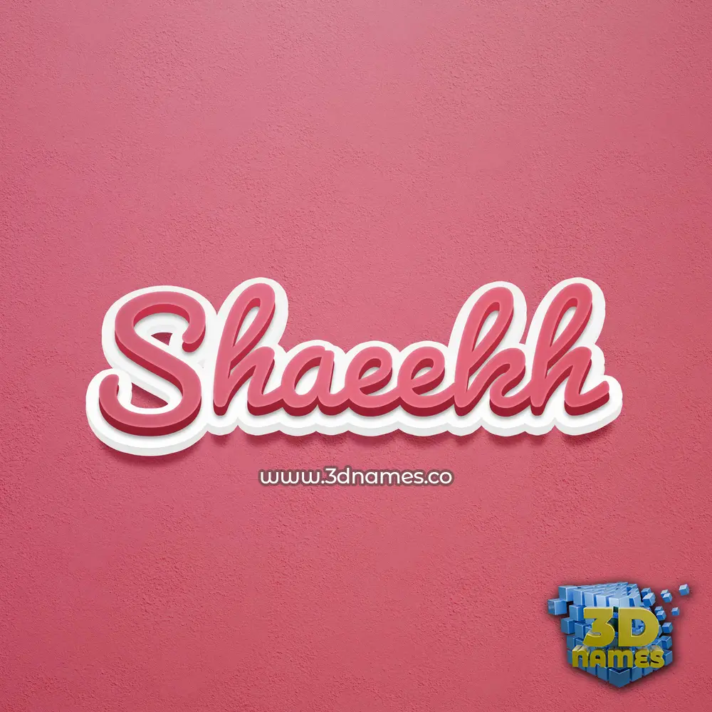 shaeekh in Red Scribble style - 3D name wallpaper
