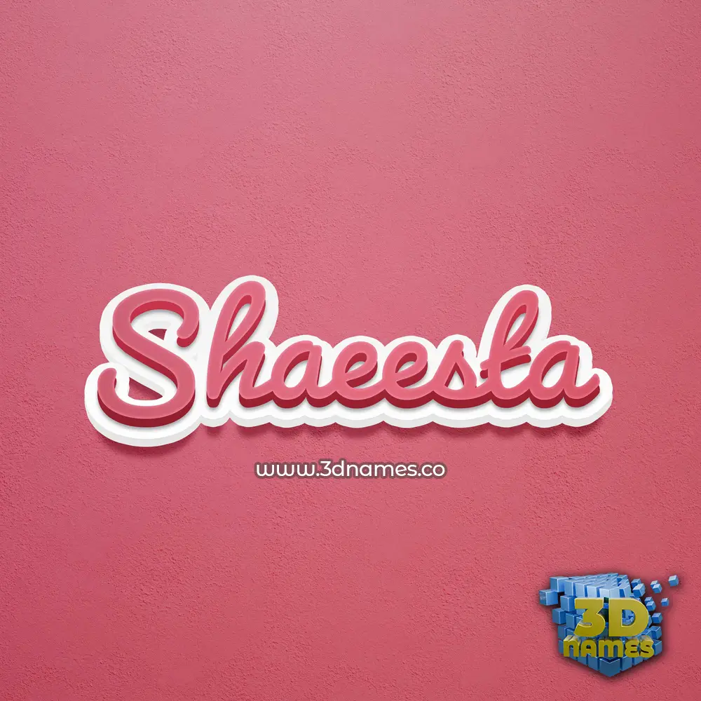 shaeesta in Red Scribble style - 3D name wallpaper