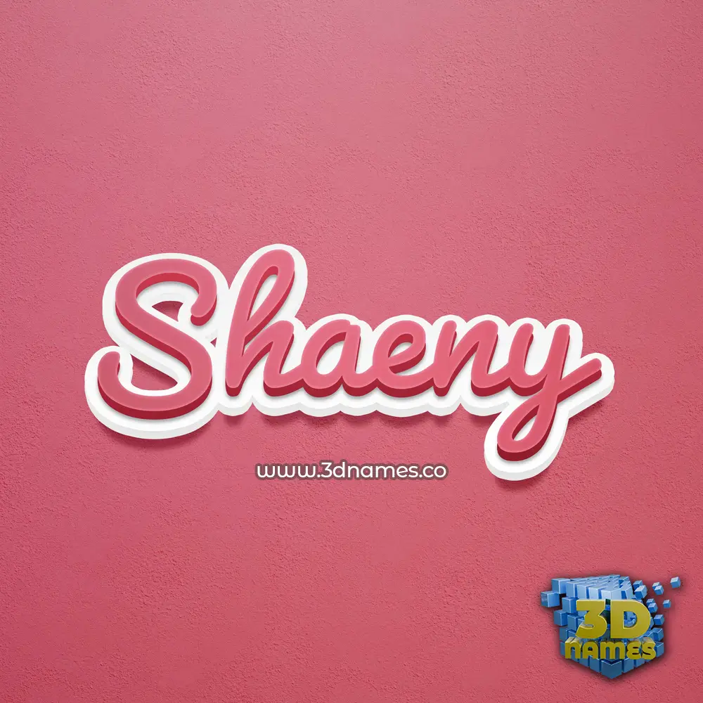 shaeny in Red Scribble style - 3D name wallpaper