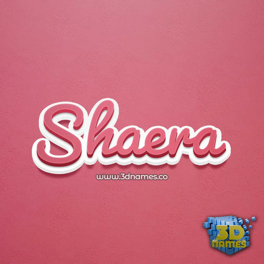 shaera in Red Scribble style - 3D name wallpaper