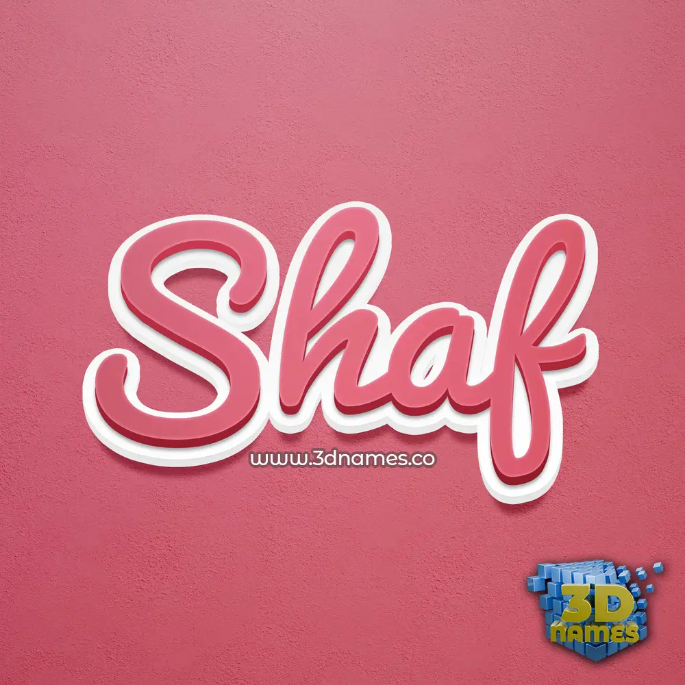 shaf in Red Scribble style - 3D name wallpaper