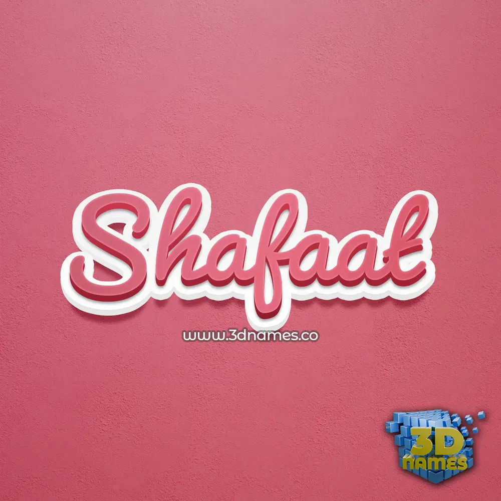 shafaat in Red Scribble style - 3D name wallpaper