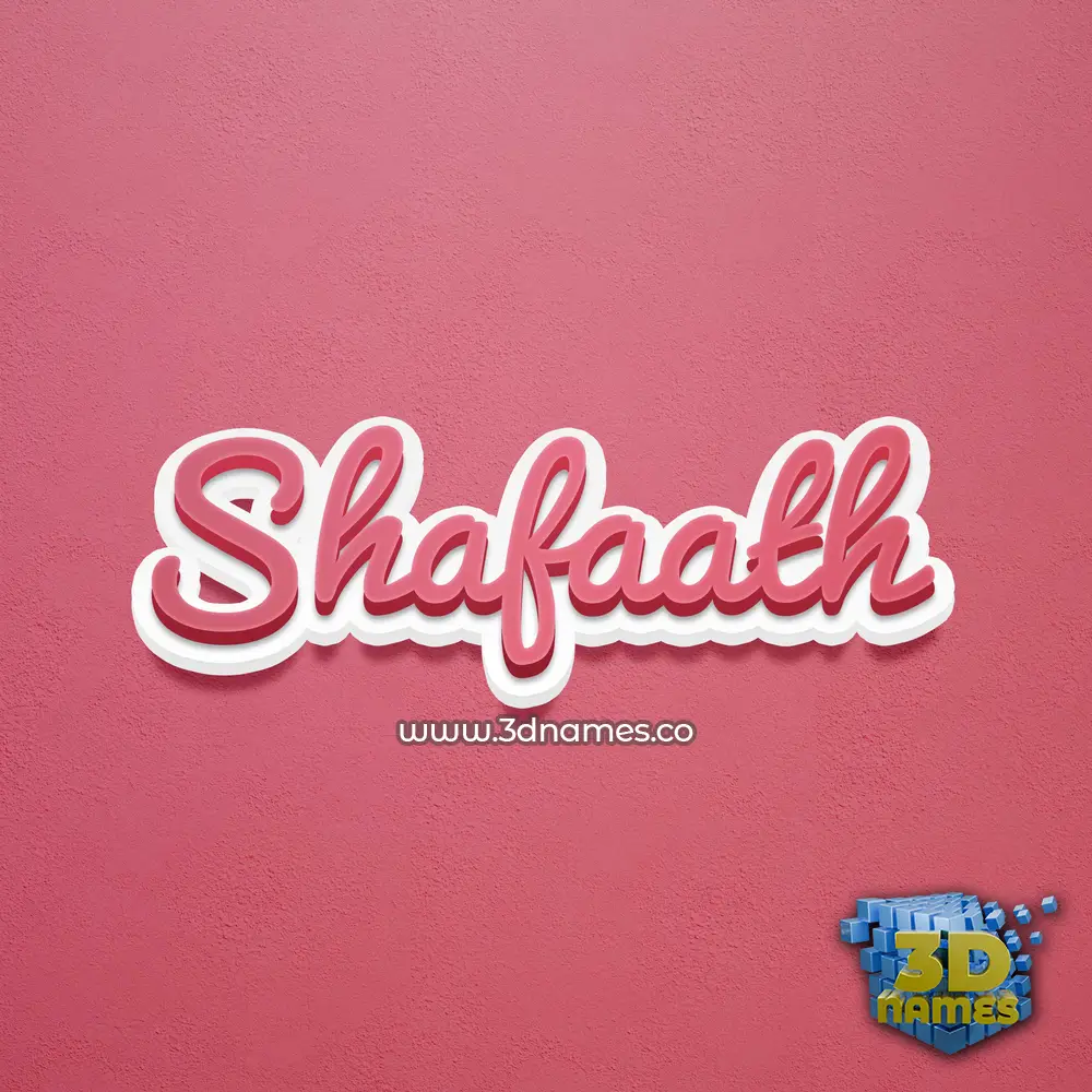 shafaath in Red Scribble style - 3D name wallpaper