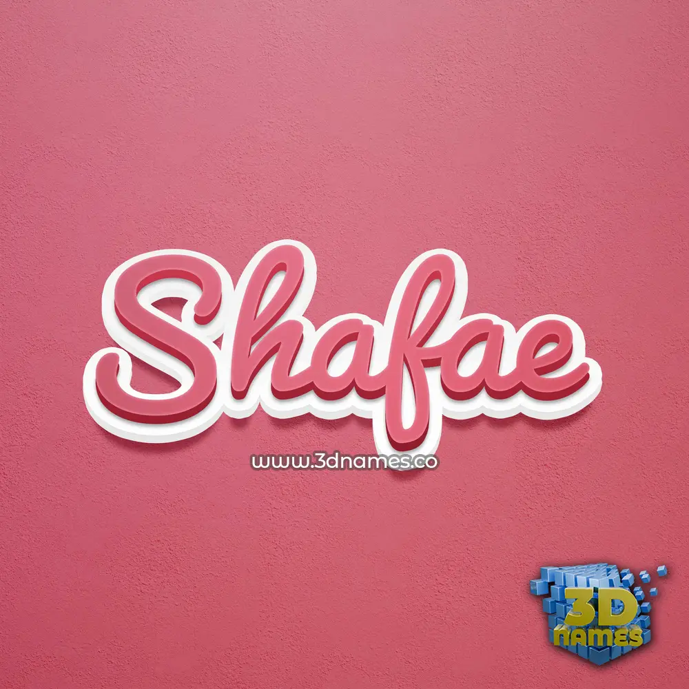 shafae in Red Scribble style - 3D name wallpaper