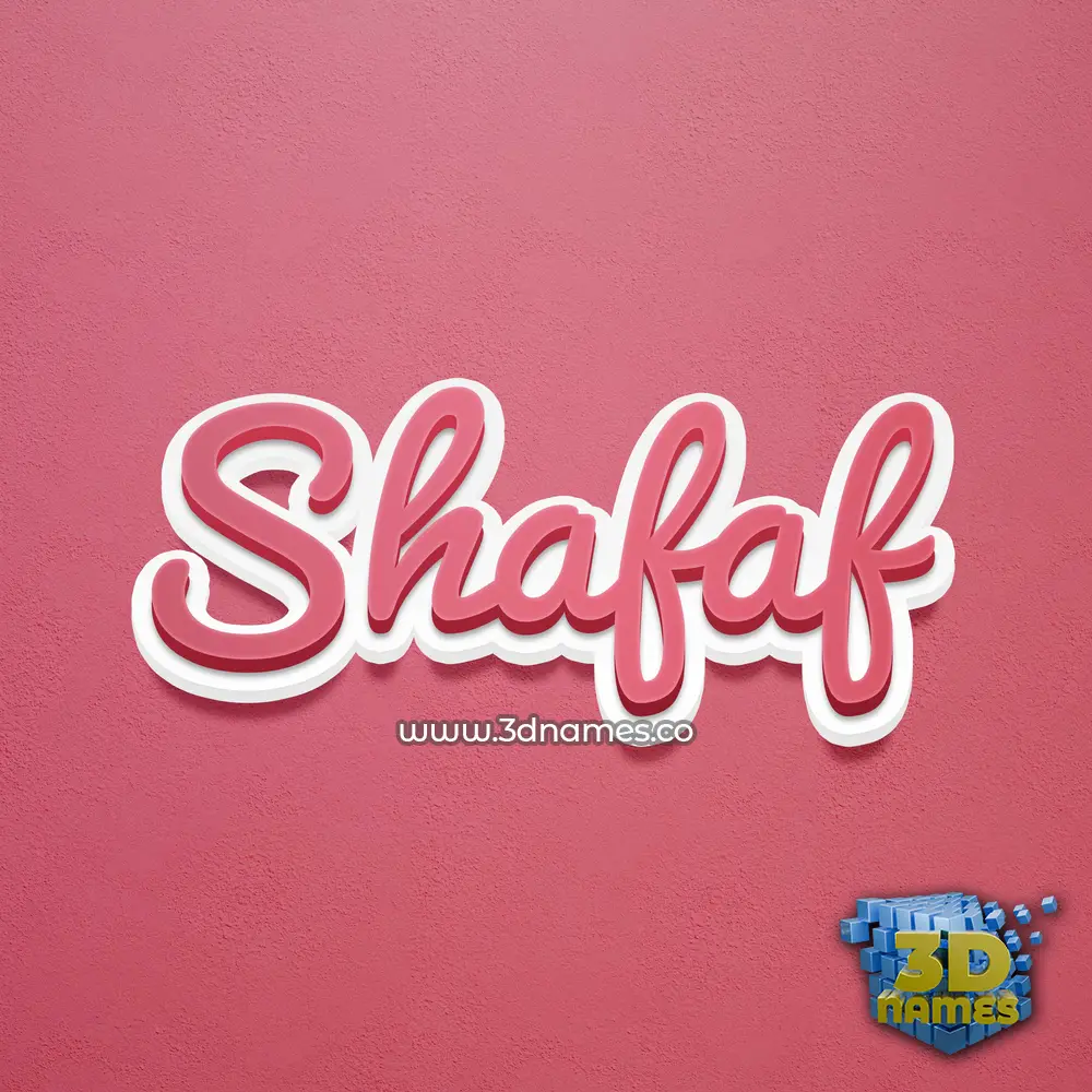 shafaf in Red Scribble style - 3D name wallpaper