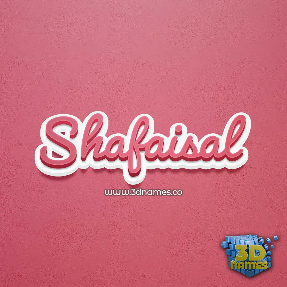 shafaisal in Red Scribble style - 3D name wallpaper