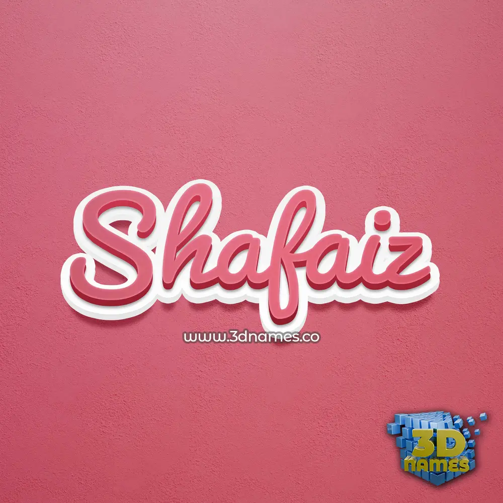shafaiz in Red Scribble style - 3D name wallpaper