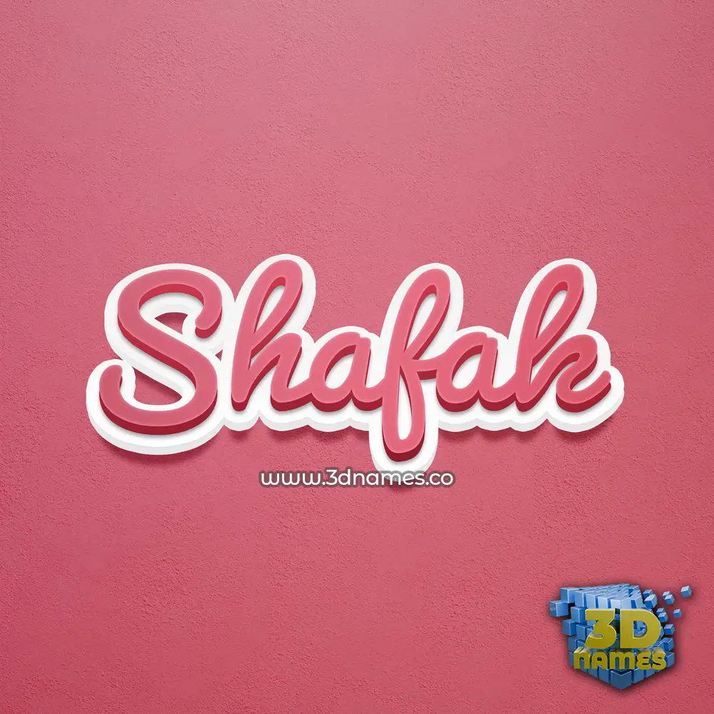 shafak in Red Scribble style - 3D name wallpaper