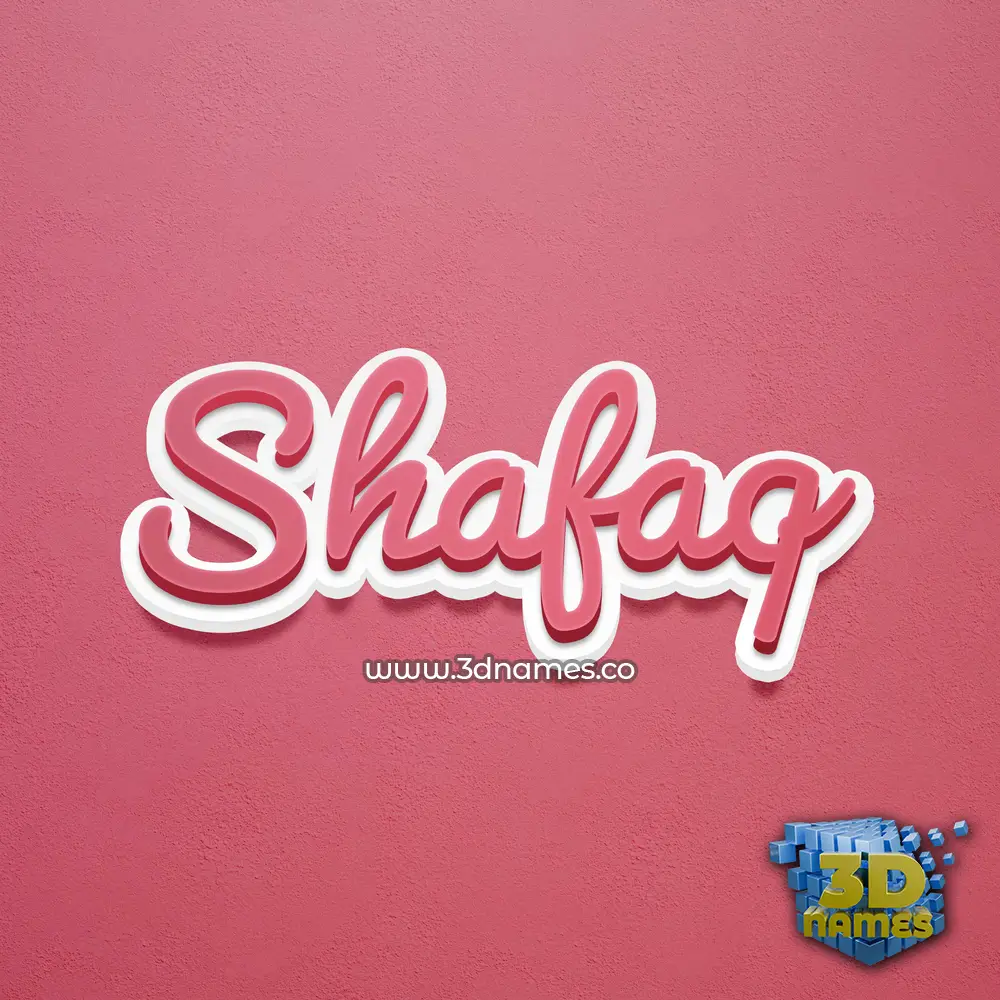 shafaq in Red Scribble style - 3D name wallpaper