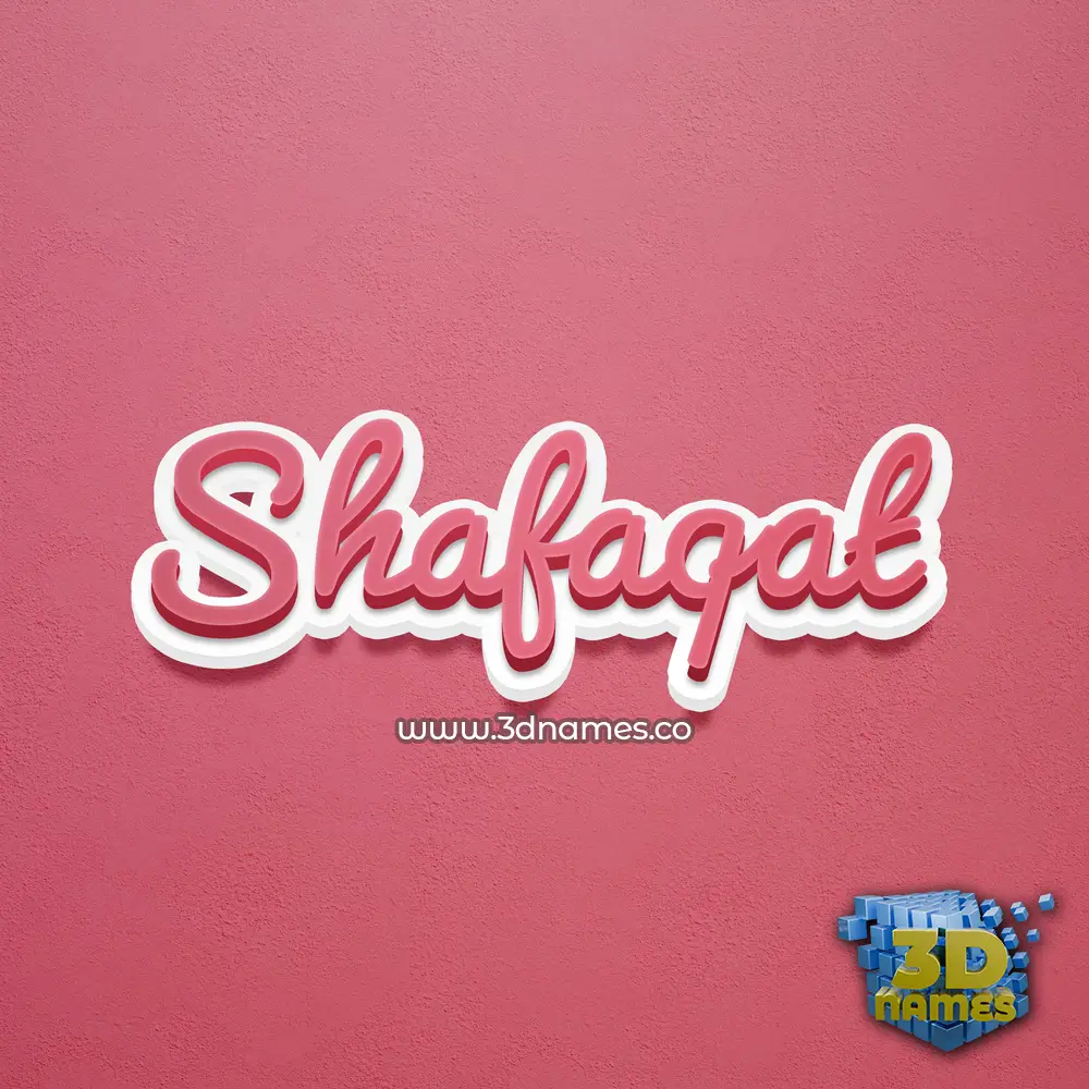 shafaqat in Red Scribble style - 3D name wallpaper