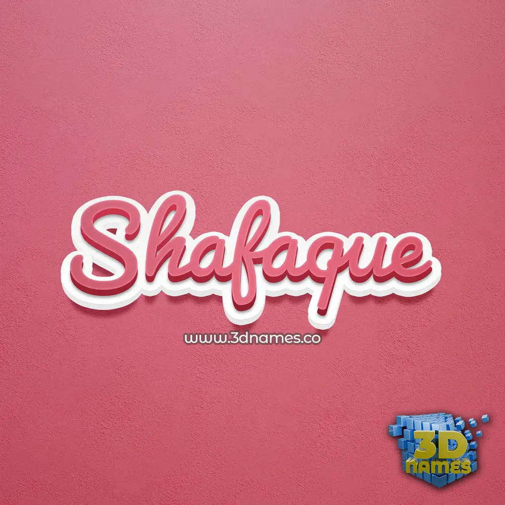 shafaque in Red Scribble style - 3D name wallpaper