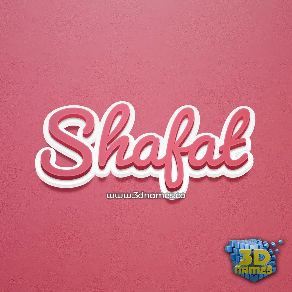 shafat in Red Scribble style - 3D name wallpaper