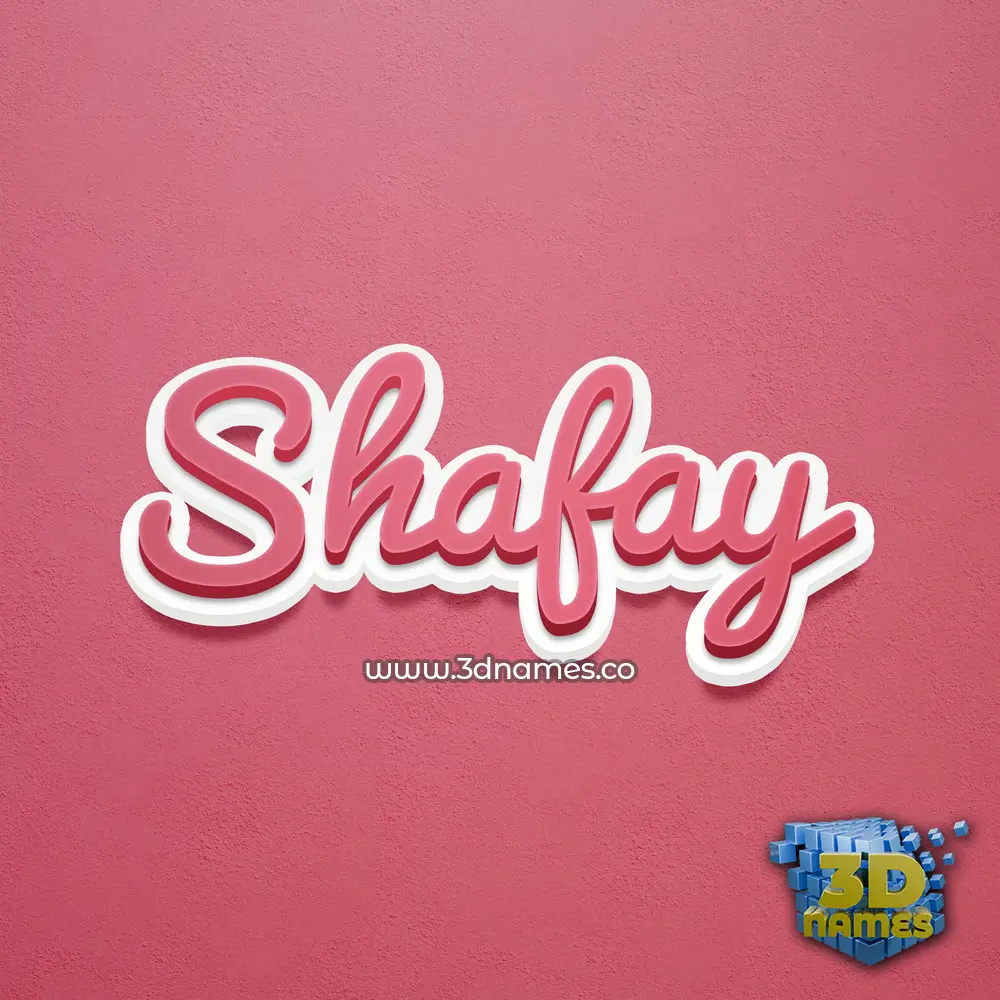 shafay in Red Scribble style - 3D name wallpaper