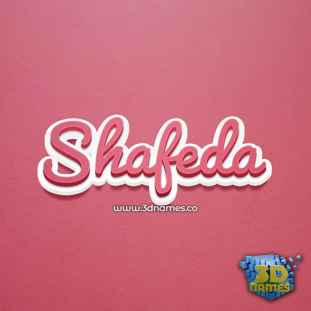 shafeda in Red Scribble style - 3D name wallpaper