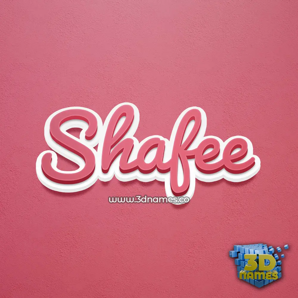 shafee in Red Scribble style - 3D name wallpaper