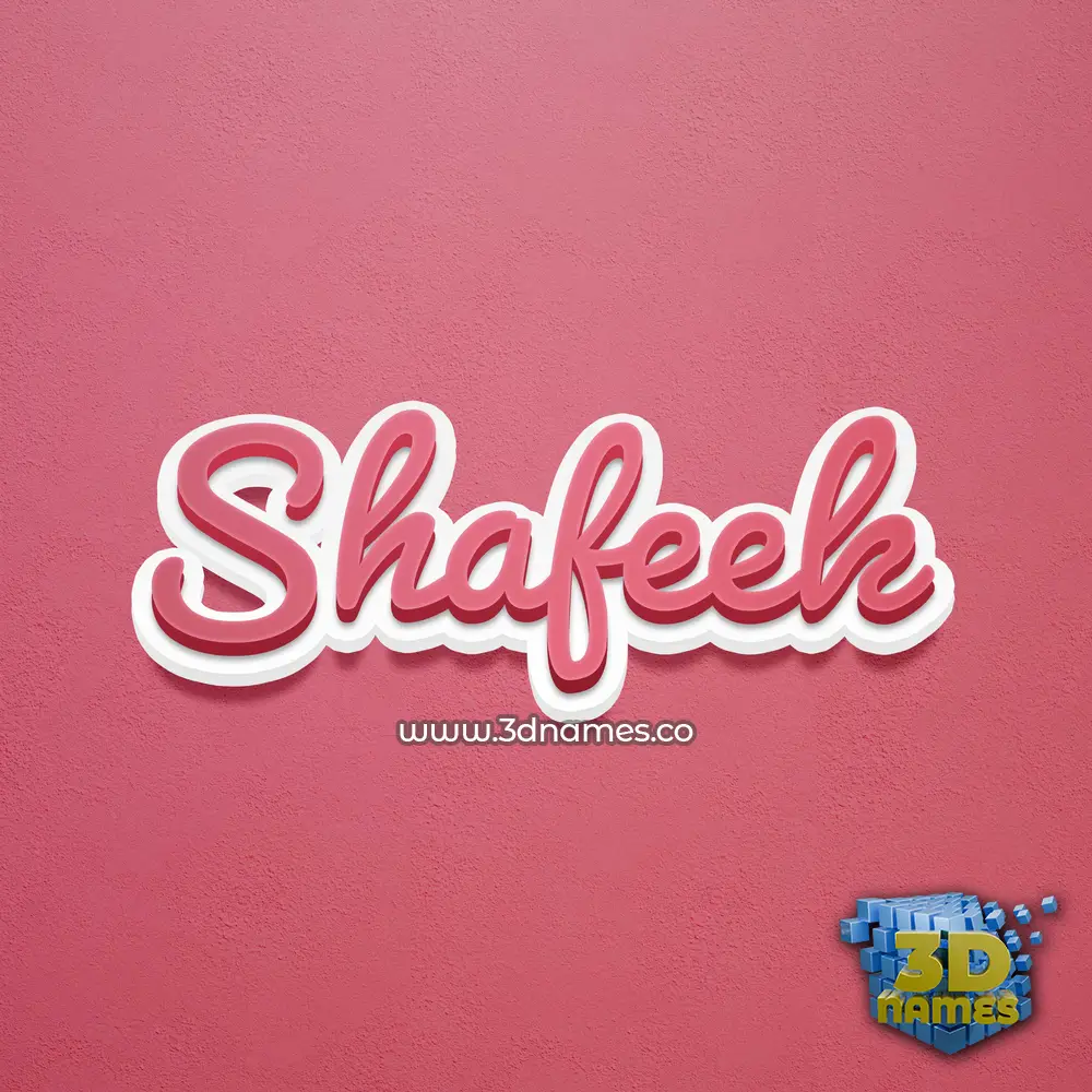 shafeek in Red Scribble style - 3D name wallpaper