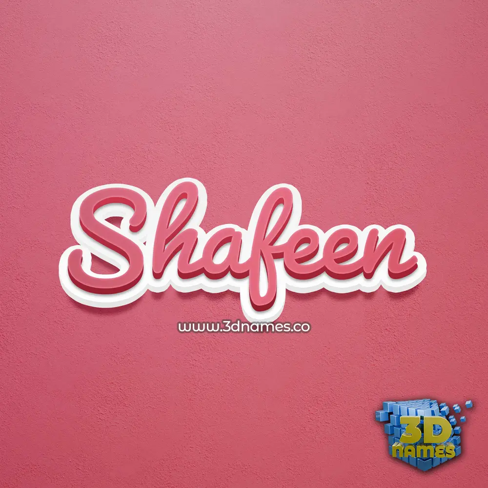 shafeen in Red Scribble style - 3D name wallpaper