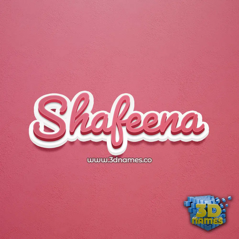 shafeena in Red Scribble style - 3D name wallpaper
